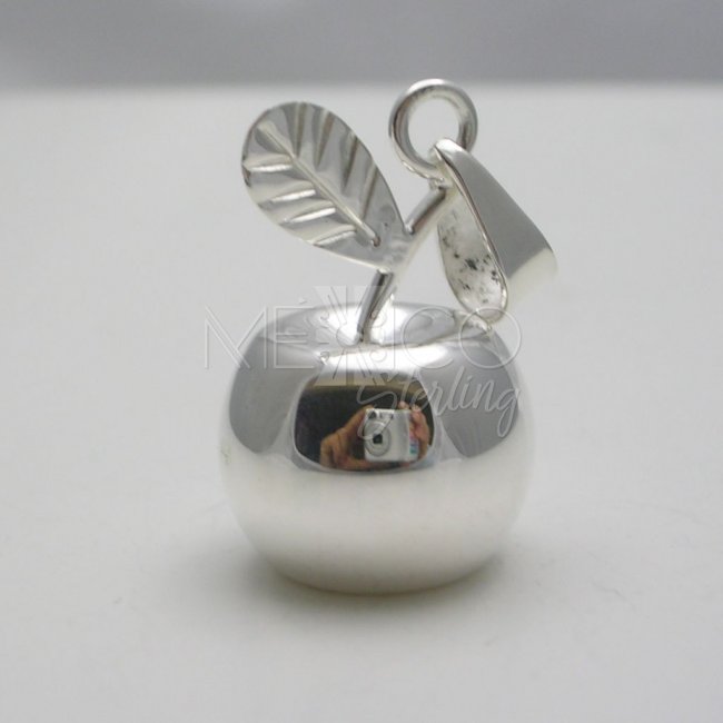 Taxco Silver Plated Apple Pendant