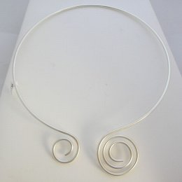 Mexican Silver Plated Choker with Swirls