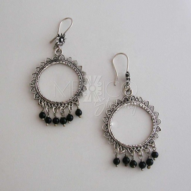 Silver Suns Taxco Earrings