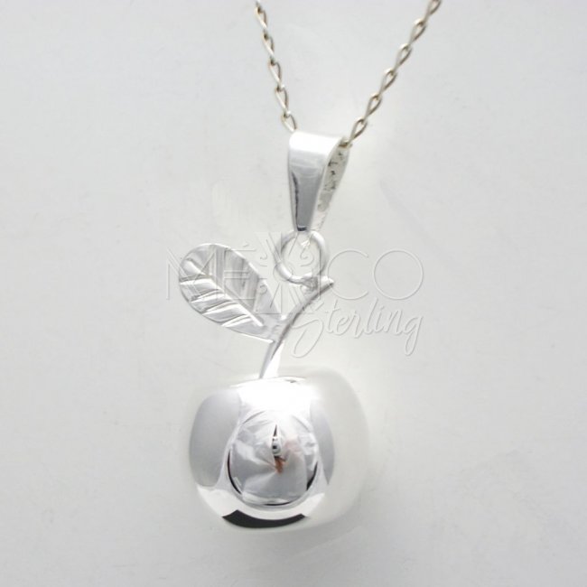 Taxco Silver Plated Apple Pendant