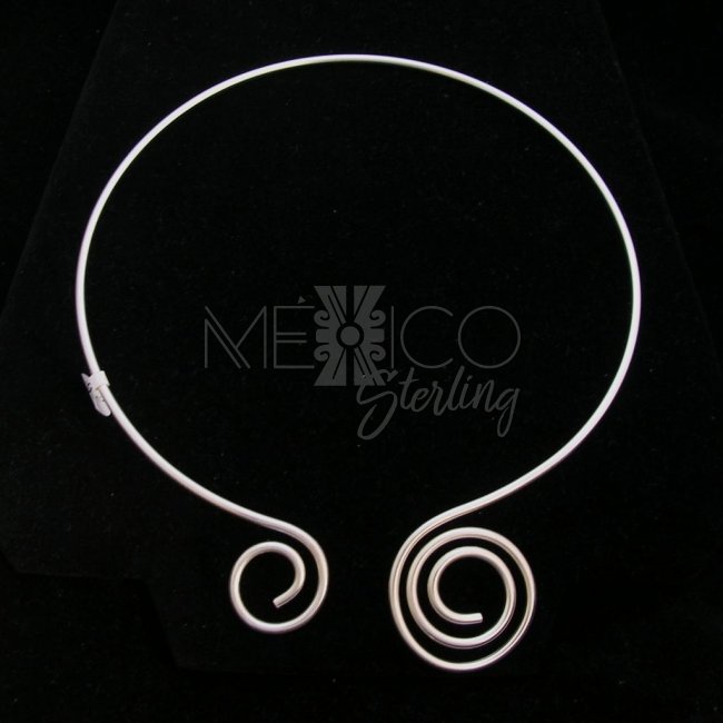 Mexican Silver Plated Choker with Swirls