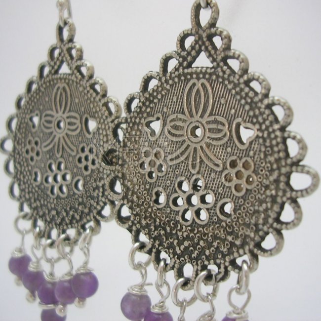 Mexican Silver Medallion Earrings