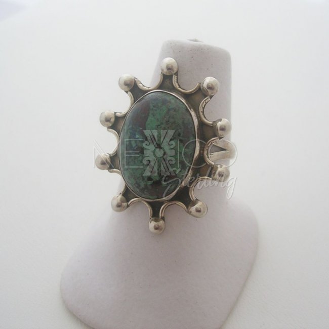 Taxco Silver Aztec Star Vintage Ring - Click Image to Close