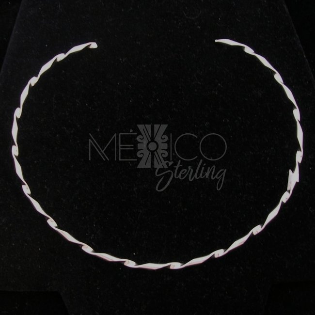 Mexican Twisted Silver Plated Choker