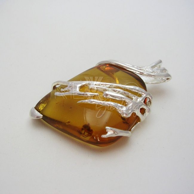 Taxco Silver-Simojovel Amber Pendant