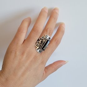 Taxco Silver Aztec Dream Poison Ring Taxco Silver Aztec Dream Poison Ring
