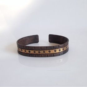 Oxidized Brass and Copper Cuff Bracelet Oxidized Brass and Copper Cuff Bracelet