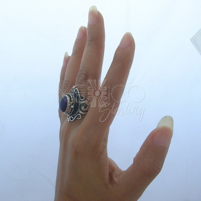 Elegant Silver Poison Ring with Onyx Stone