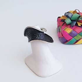 Oxidized Silver Sculptural Wave Ring Oxidized Silver Sculptural Wave Ring