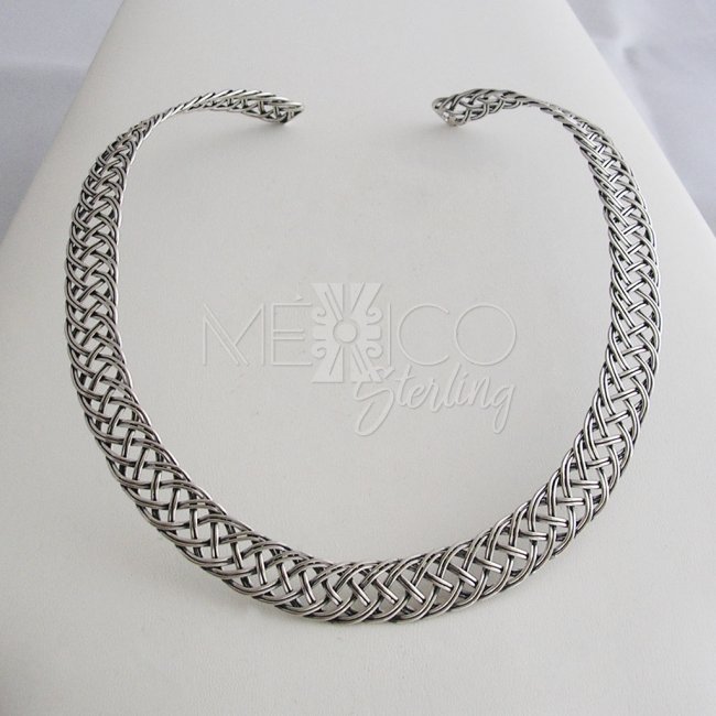 Going Wild Silver Braided Choker - Click Image to Close
