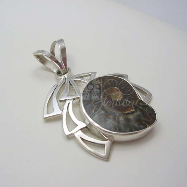 Sterling Silver and Ammonite Pendant