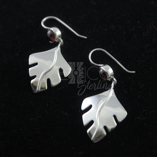 Taxco Silver Wild Leaves Dangle Earrings