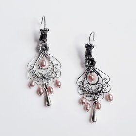 Silver Swilrls decorated Earrings Silver Swilrls decorated Earrings