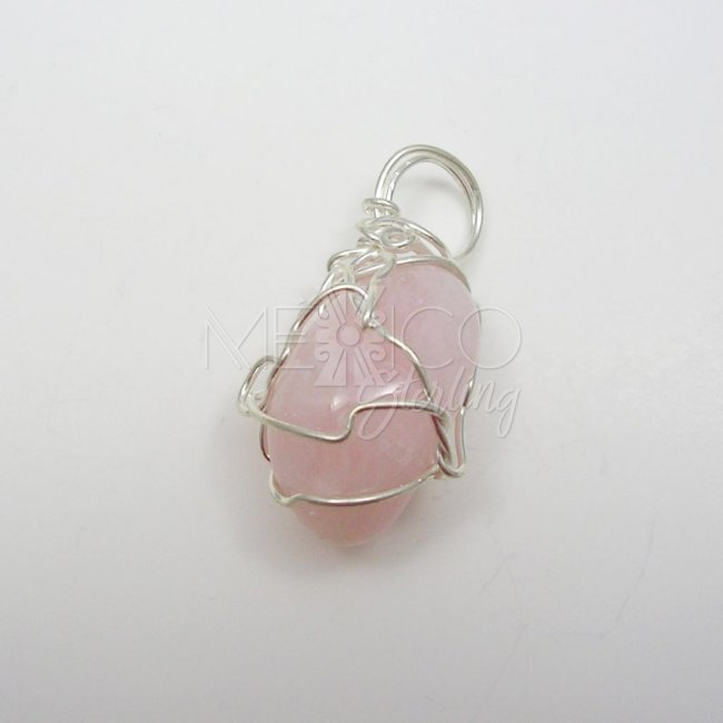 Silver Plated and Rose Quartz Pendant