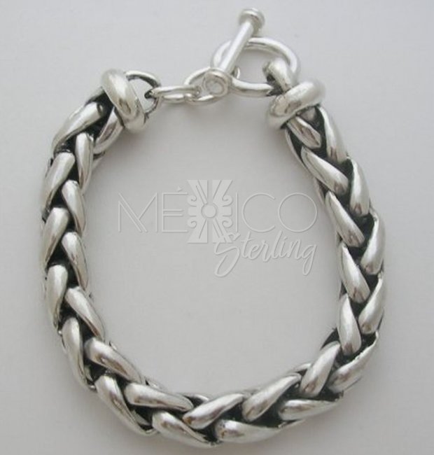 Solid Taxco Silver Braided Bracelet