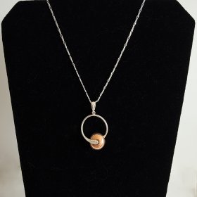Two Tone taxco Silver Modernist Pendant Two Tone taxco Silver Modernist Pendant