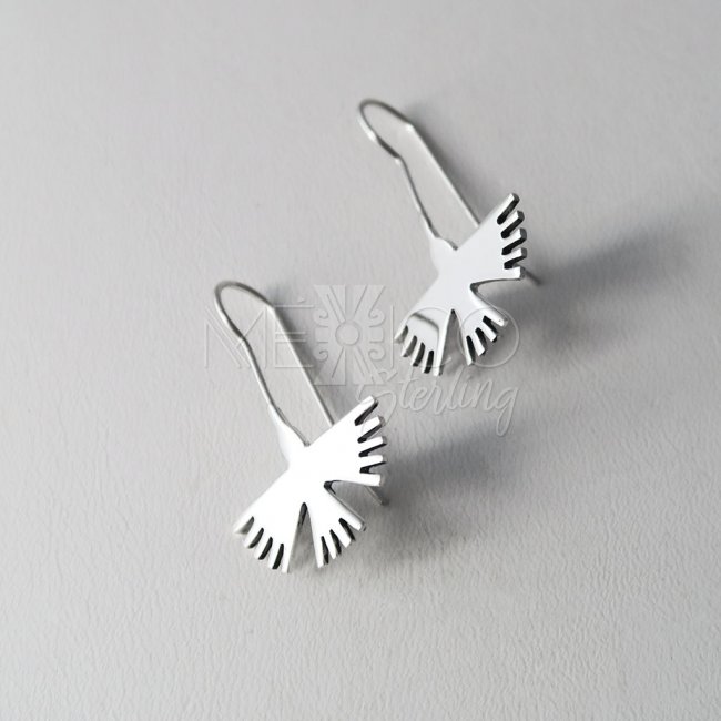 Nazca Dream Birds Small Silver Earrings