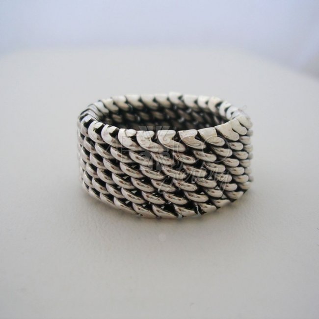 Taxco Sterling Silver Basket Weave Ring - Click Image to Close