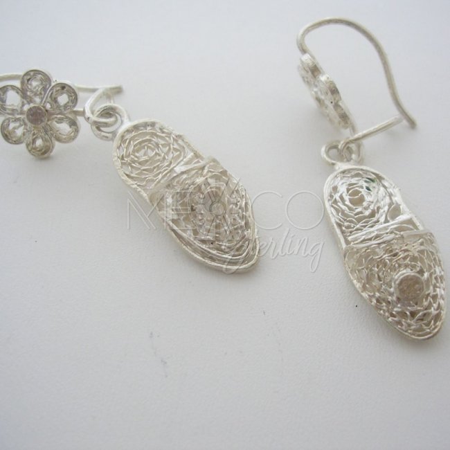 Charming Taxco Silver Filigree Earrings