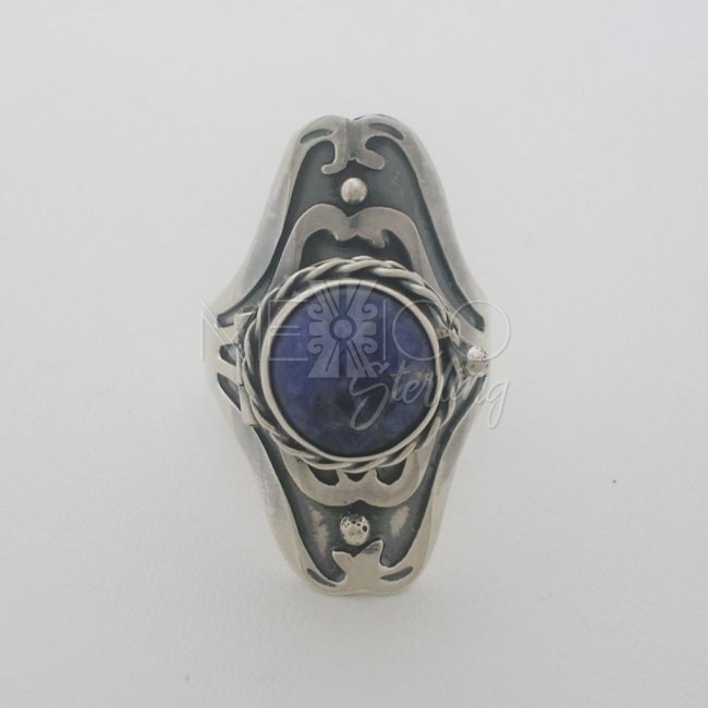 Taxco Silver Poison Ring Dramatic Design - Click Image to Close