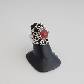 Adjustable Silver and Carnelian Poison Ring Adjustable Silver and Carnelian Poison Ring