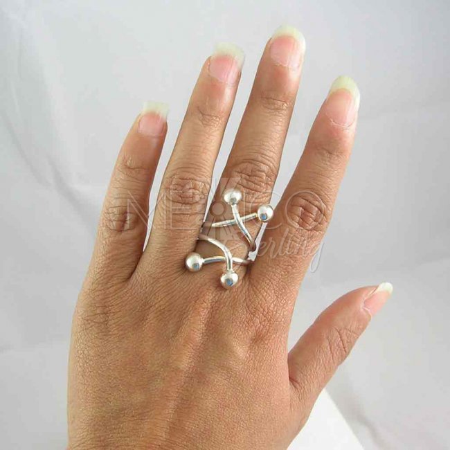 Taxco Sterling Silver Jacks Ring