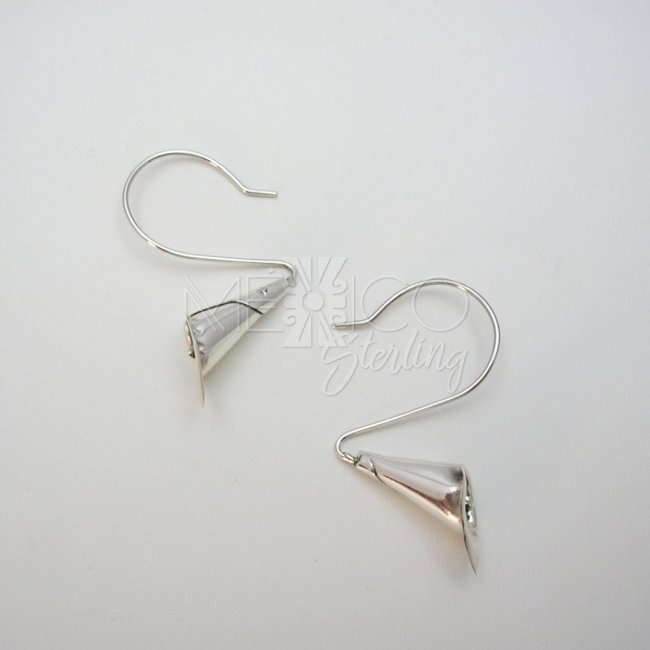 Contemporary Taxco Silver Earrings - Click Image to Close